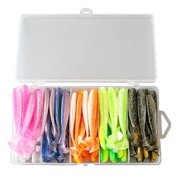 25pcs 50pcs 100pcs 6cm 7cm 9.5cm Soft Fishing Lure Set Lead Head Hook Set 10 Colors T Tail Bionic Artificial Soft Baits – Soft Lure – view 4