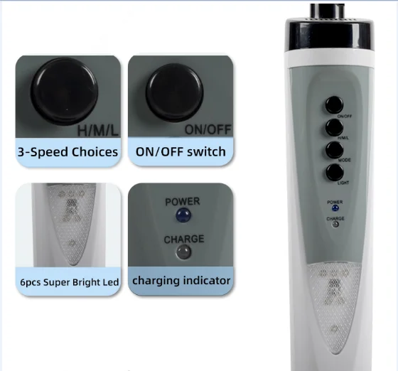 Durable Using Standing Fan Emergency Rechargeable Battery Fan