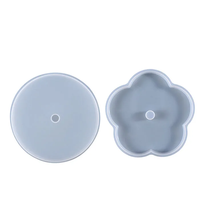 Creative Rotating Axis Flower Coaster Epoxy Resin Mold Cup Mat Silicone Mould DIY Crafts Ornaments Home Decorations Casting Tool