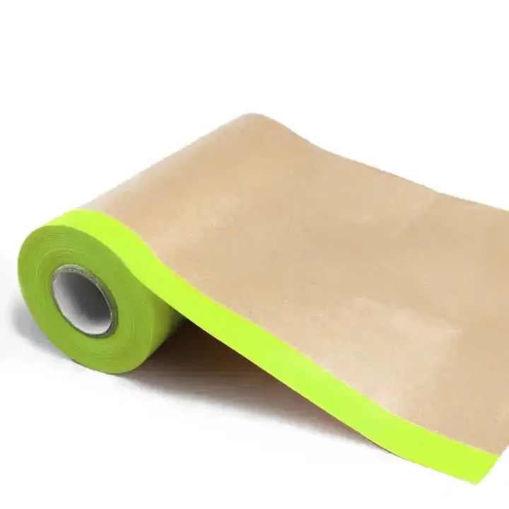 Residue Free Kraft Paper Pre Taped Overspray Masking Film for Automotive Paint Treatm