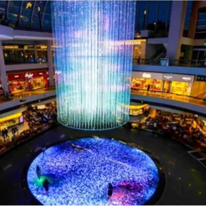 ECOJAS 3D LED Cube Lighting for Villa Hotel Lobby Shopping Mall Customized Fiber Optic Lights