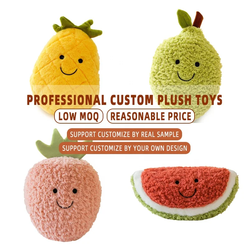 Factory Custom Eco-friendly Fabric Low Price  Low Moq Children's Gift Pineapple Fruits Stuffed Claw Machine Plush Toys