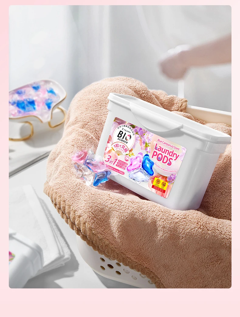 Wholesale In Stock Laundry Pods Blue Wind Chime Bio Enzyme Detergent Soap Odor Lifter 3 In 1