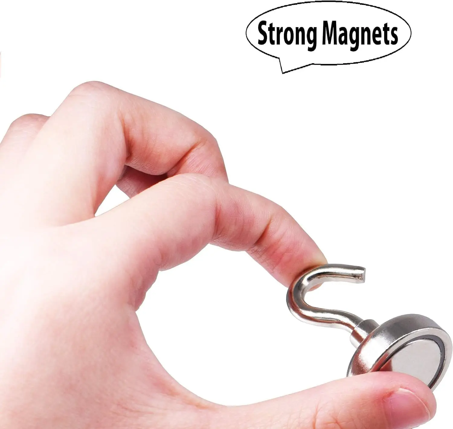 Magnetpro Magnetic Hook With Strong Suction Cup Neodymium Iron Boron Magnet for Hanging Doors Cabinets Ceilings