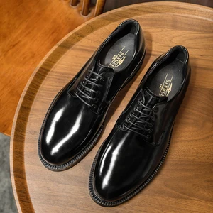 Handmade Leather Men Shoes British New Brogue Business Korean Fashion Lace up Casual Wedding Office Shoes