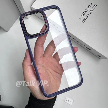 best seller clear back transparent phone case with high quality mental lens for iphone 11 pro max
