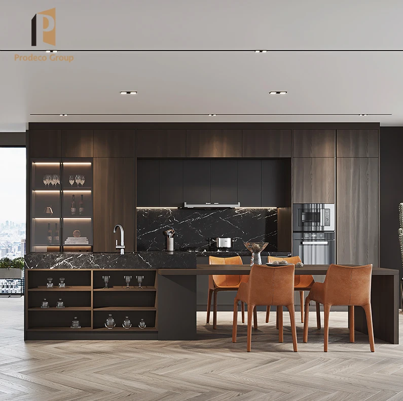 Modern Custom Designs Australian Flat Pack American Black Lacquer Luxury Kitchen Cabinets