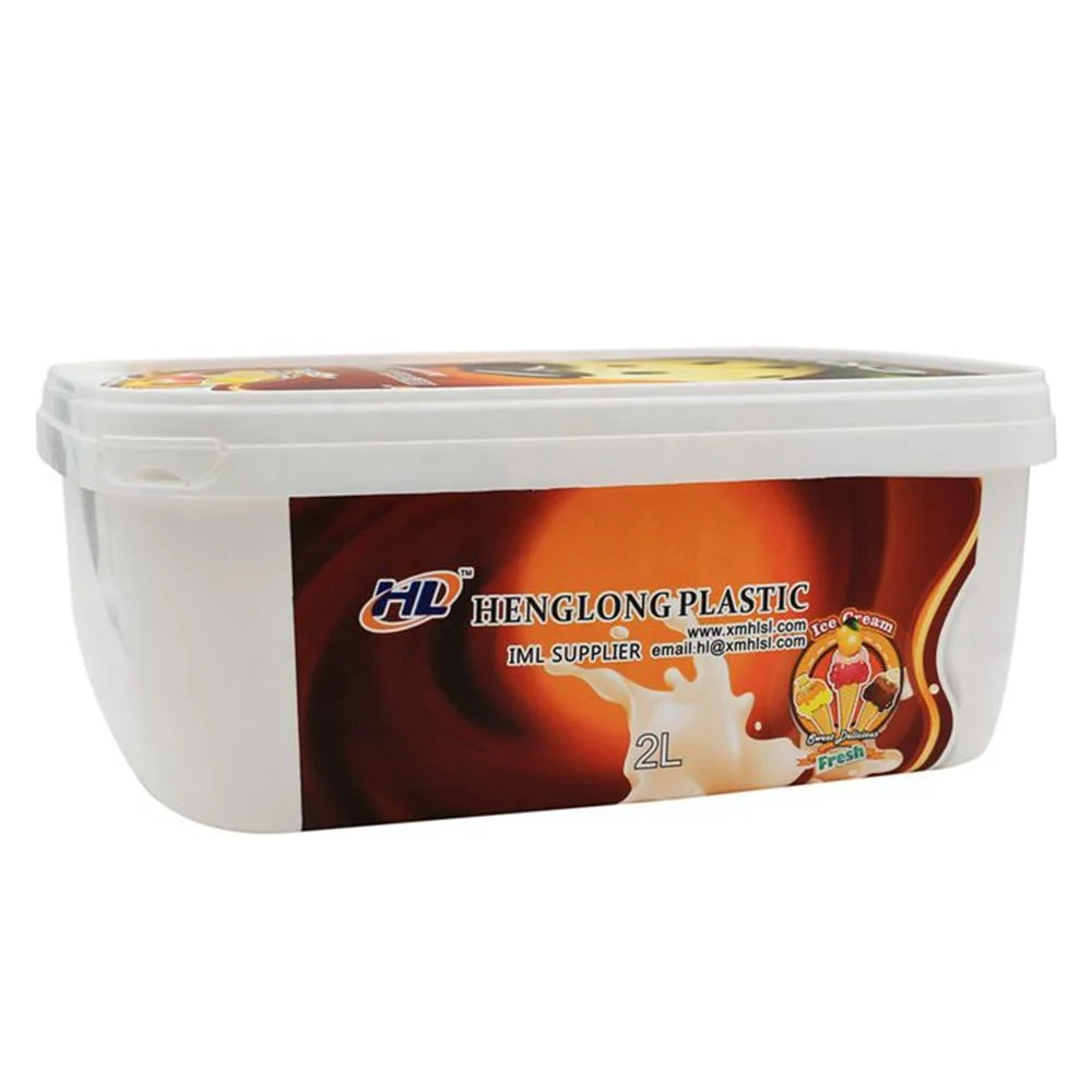 2l Square Plastic IML Ice Cream Container Wholesale Manufacturer