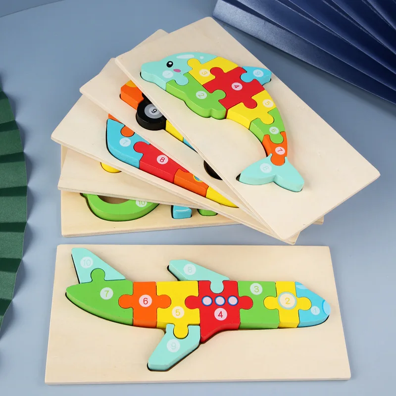Wholesale Manufacturers Fun Children Toddler Baby Logical Thinking Toy Mini Jigsaw Puzzle 3D Wooden Puzzle & Games