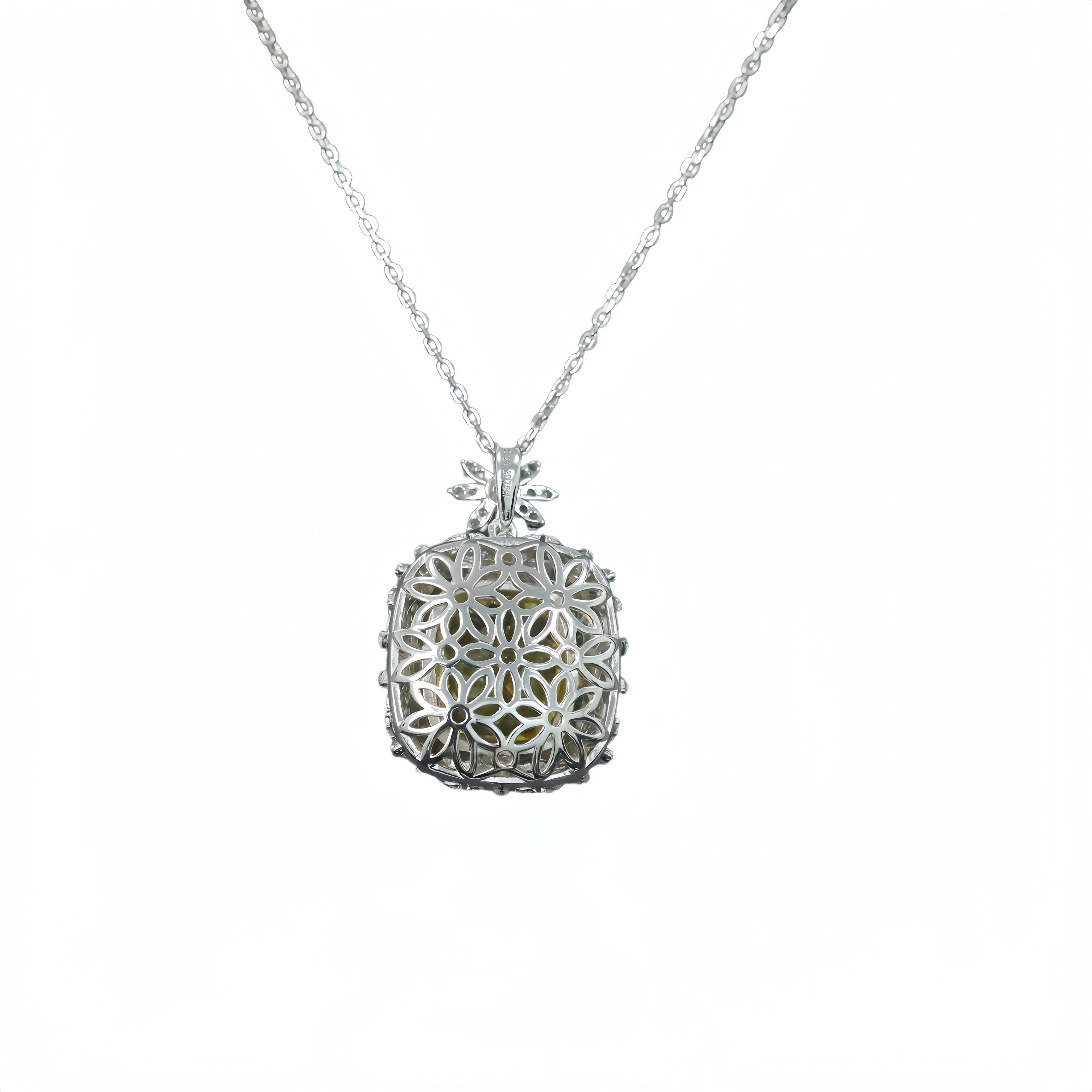 MUSHAN Jewelry Factory Little Daisy Yellow High Carbon Diamond Flower Pendant Necklace Woman Luxury Jewelry 925 Silver Necklaces