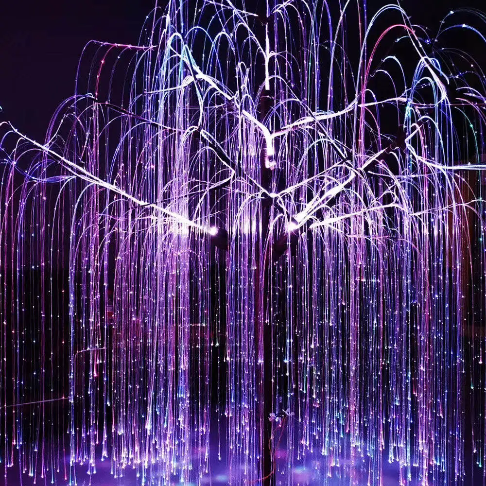 Knstlicher Weihnachtsbaum aus Glasfaser mit LED-Beleuchtung fr Innen- und  Auenbereich, Parkdekoration