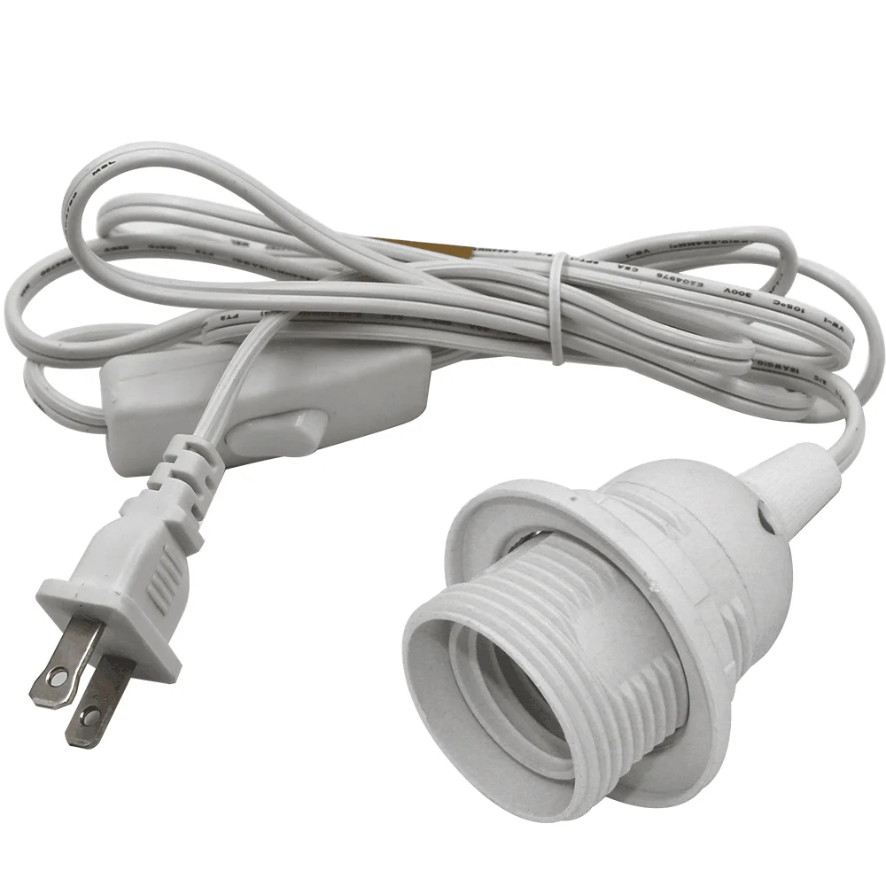 US 2 Pin Wires with Plug on Off Switch E14 Holder US Salt Lamp Power Cables