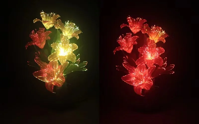 Willow Crafts  Silk Flower Lamp String  Flower Art Night Light USB  Pu Phalaenopsis Tulip Rose  Fiber Optic Lamp  Optical Fiber