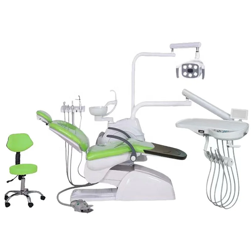 High quality dental chair with suction filter LED sensor light double armrests hospital clinic treatment equipment