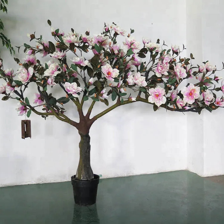 Flor De Seda Falsa Rosa Y Blanca Barata,Planta En Maceta,Árbol Magnolia  Artificial Para Decoraciones Para Interiores Y Exteriores - Buy Magnolia  Árbol De La Flor,Artificial Árbol De Mango,Artificial De Los Árboles De