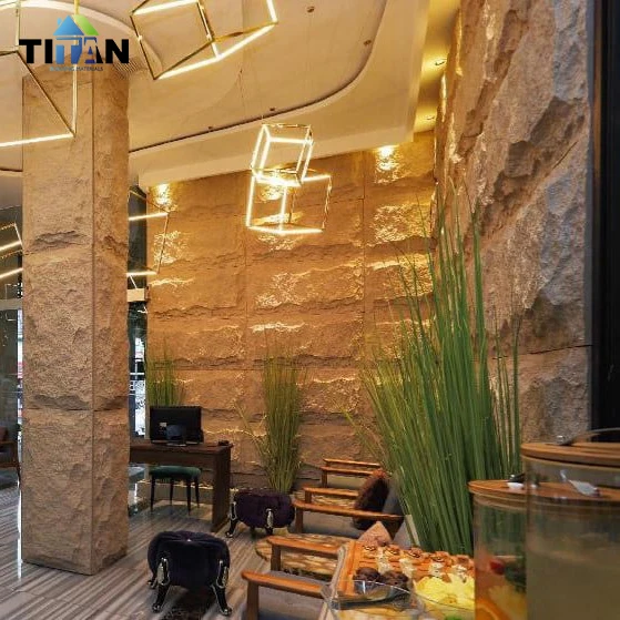 PU Stone Polyurethane Artificial Stone 3D Black Wall Stone Slate Wall Panel Pu Exterior
