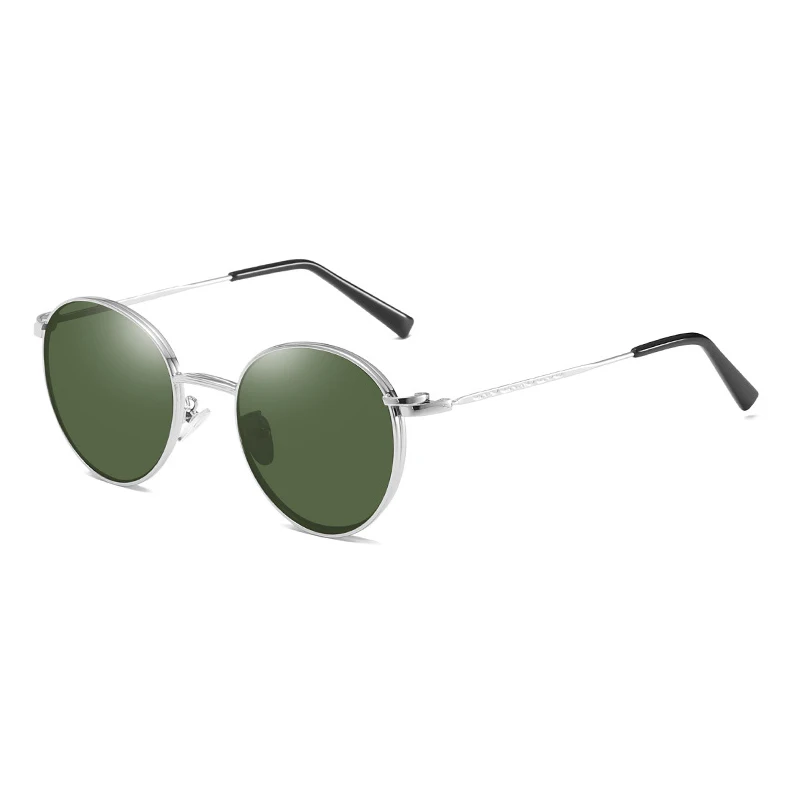 Alloy Detachable Round Polarized Clip on Sunglasses for Men
