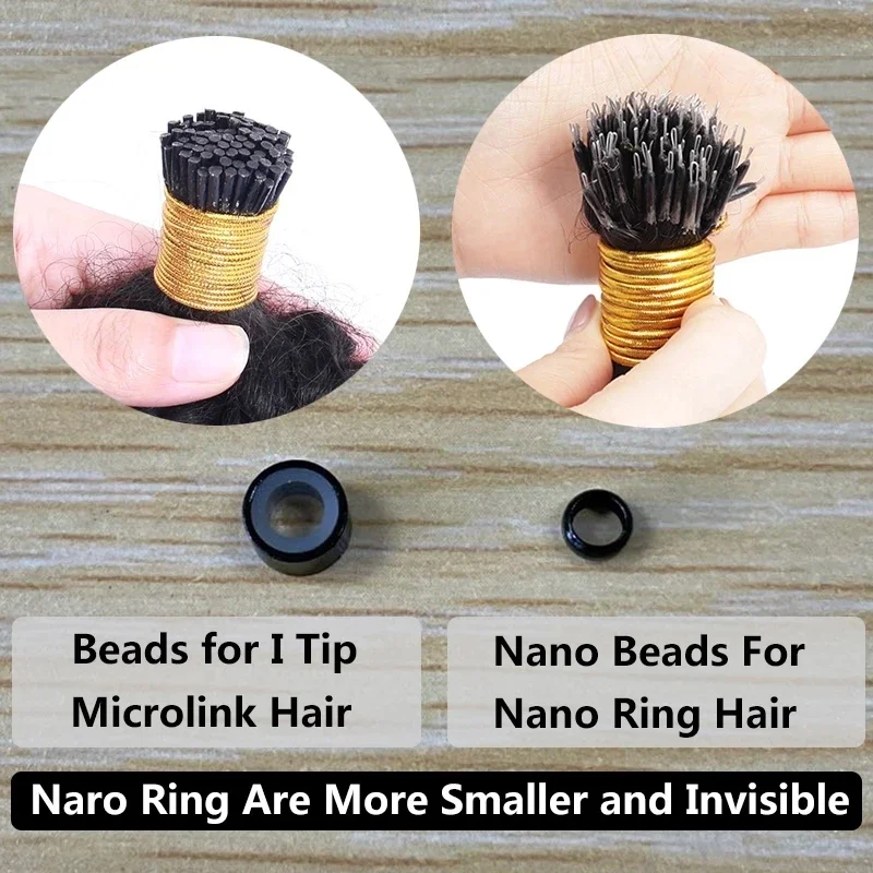 Deep Curly Nano Ring Human Hair Extension Pre Bonded Microlink Nano Beads Ring Hair Small Curly 100g 100strands_voghion.com