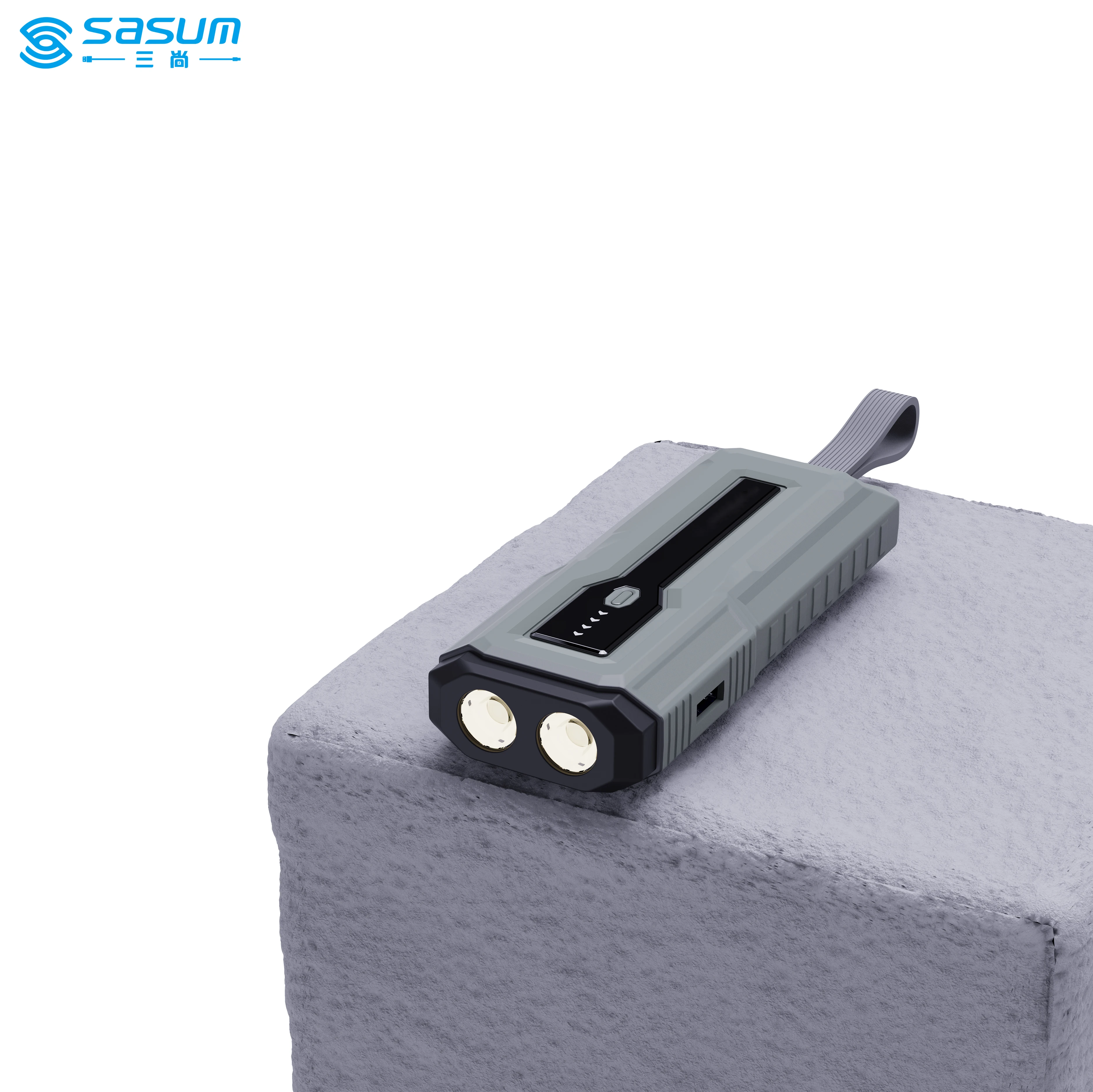 22.5W Max PD Fast Charge Power Bank 10000mAh Flashlight Camping Charger Mobile Supplier with  Silica Gel Lanyard