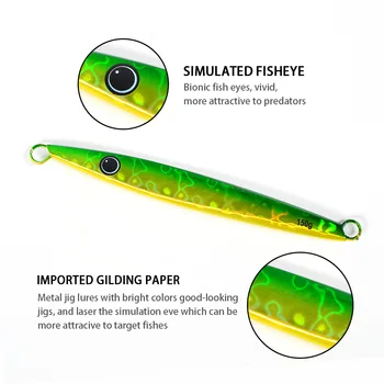 Fast-Sinking Artificial Hard Bait Jig Lure 150g Long-Cast Laser Metal Lead Jig Without Hooks for Jigging – Metal Jig – view 3