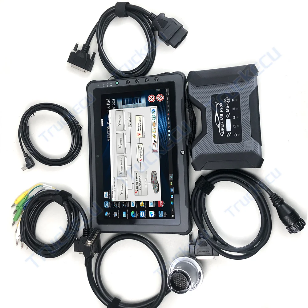 F110 Tablet Full Configuration Super MB Pro M6 Work Cars Wireless Star Car Truck Bus Van Scanner Heavy Duty Diagnostic Tool