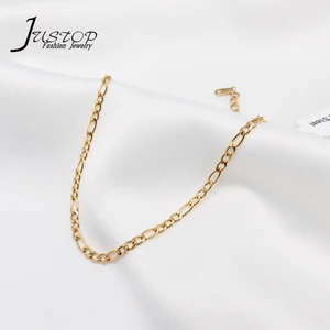 Europe Trendy Minimal Simple Gold Plated Stainless Steel Adjustable Chain Bracelet for Anniversary Everyday Wear