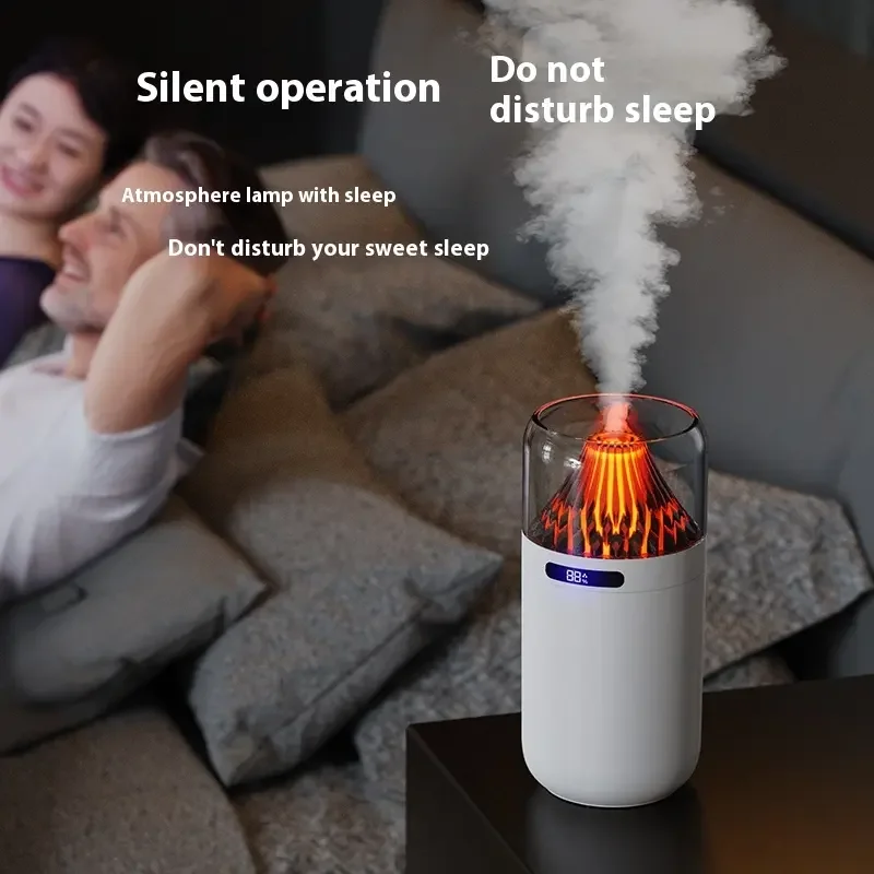 B2B Electronic Mall Simulation Volcano Spray Led Night Light Car Purifying air Humidifier Portable Mini Water Refill Atomizer