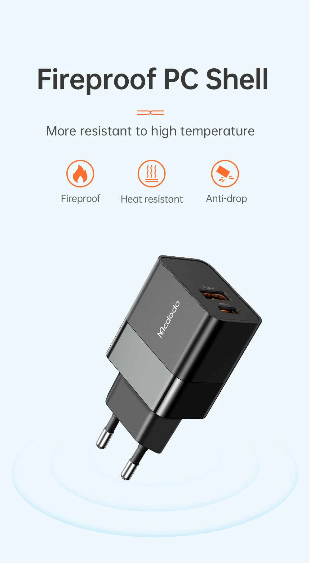 Mcdodo W W Dual Port Usb A Type C Fast Charger Qc Pd W