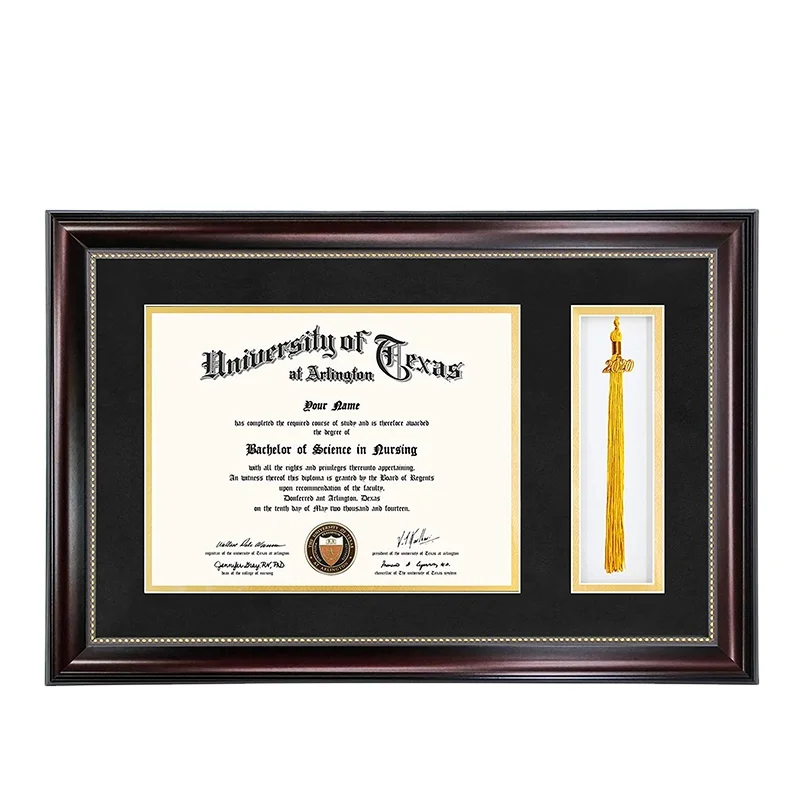 Nejprodávanější PS rámeček pro certifikáty 8,5 × 11 palců s diplomy pro absolventy a se stužkou