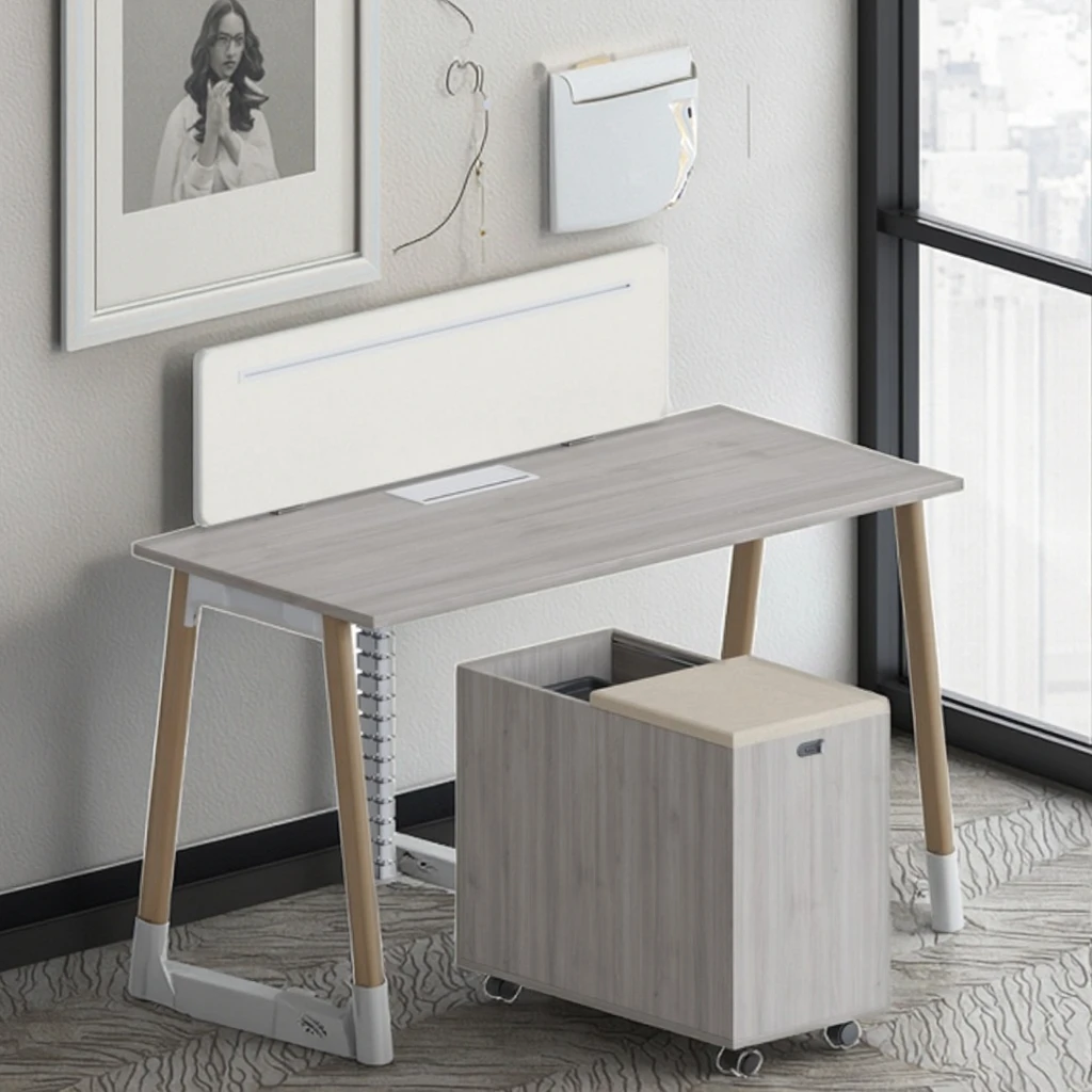 Modern Mobile Support Cabinet Workstation with Storage Shelf and Movable Office Desk Organizer 2