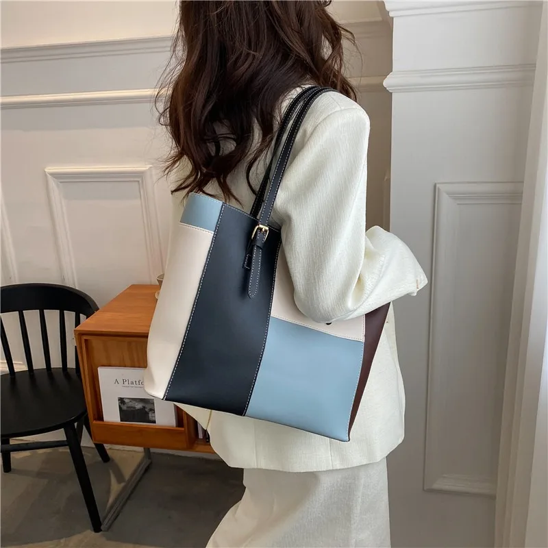 Fashion Multifunction Big Size Large Capacity PU Leather Tote Bags Handbag Tote One Shoulder Bag