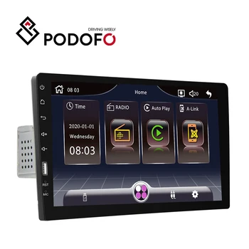 Podofo 9'' 1 Din Car Stereo Carplay Android Auto Car Radio Car MP5 Player BT FM EQ + Microphone Auto Electronics