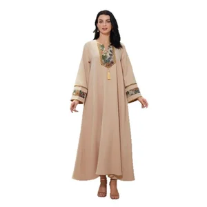 Middle East Long Sleeve Muslim Robe Wholesale New Style Stitching Ethnic Abaiya Fashion Dress