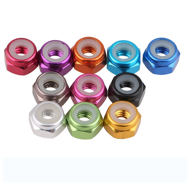 M2 M2.5 M3 M4 M5 M6 M7 M8 M9 M10 Colorful Aluminum Nylon Lock Insert Nut for Drone/ Rc Car