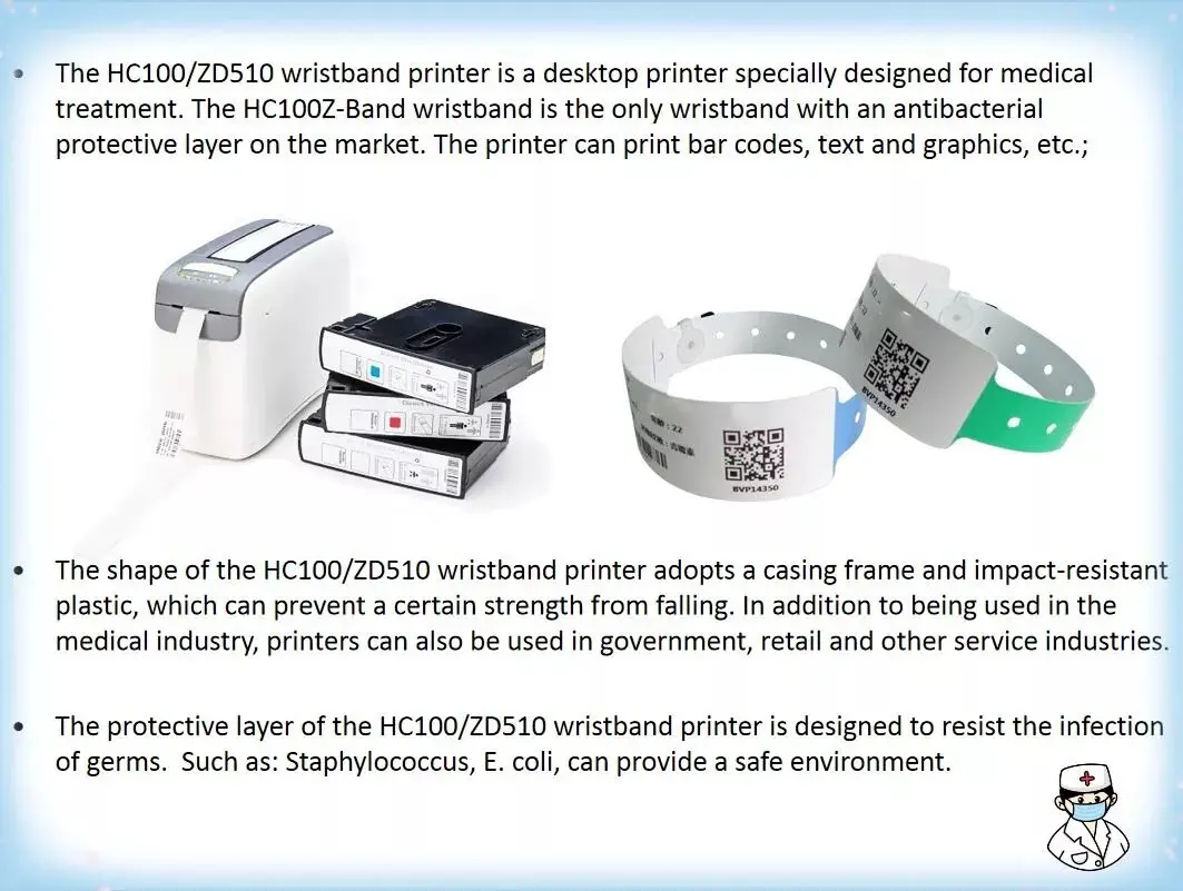 Linkwin09 10015355k Medical Direct Patient Thermal White Wristband