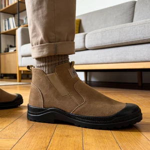 Workplace Commuting Men's Shoes Versatile Casual Breathable Slip-Resistant Shoe Durable Elastic Band Slip-on Urban Walking Shoes