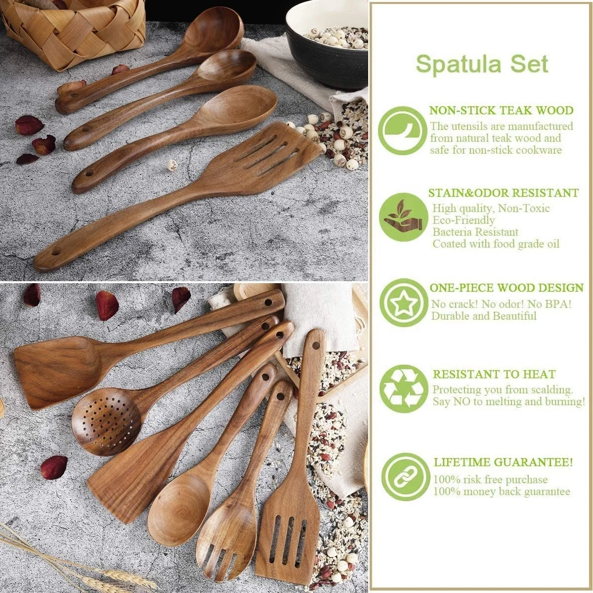 Buy Wholesale China High Quality Teak Wood Kitchen Utensils Set