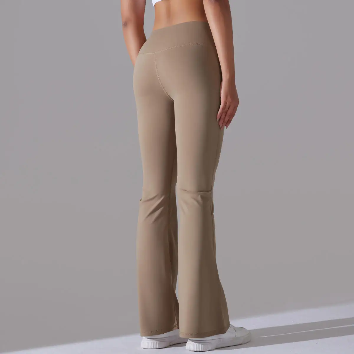 Custom Logo Plain High Waist Flare Legging for Women Fitness Workout Flare Yoga Pants