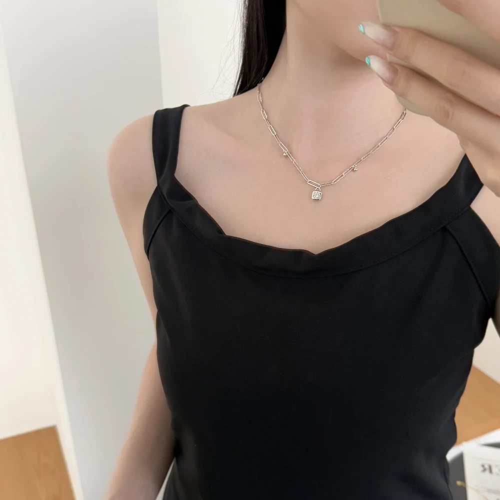 KAKODIY trendy design 925 Sterling Silver rhodium 18K gold plated chain 5A zirconia pendant necklace daily wear detail 3