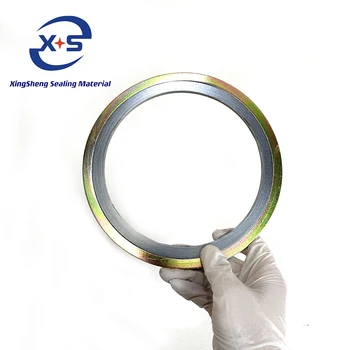 Flexible Graphite Filled Spiral Wound Gasket with outer reinforced Stainless Steel Outer Ring Carbon Steel for Engine Flange