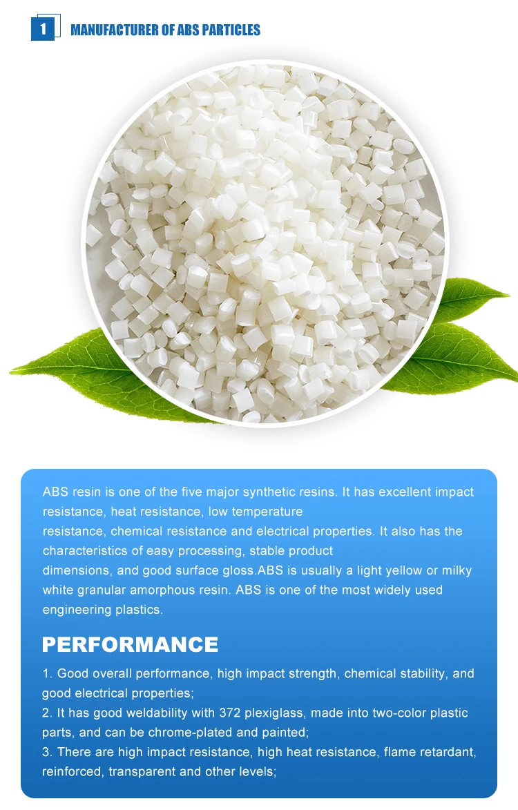 Acrylonitrile Butadiene Styrene Modified Plastic Granules Pellets Abs