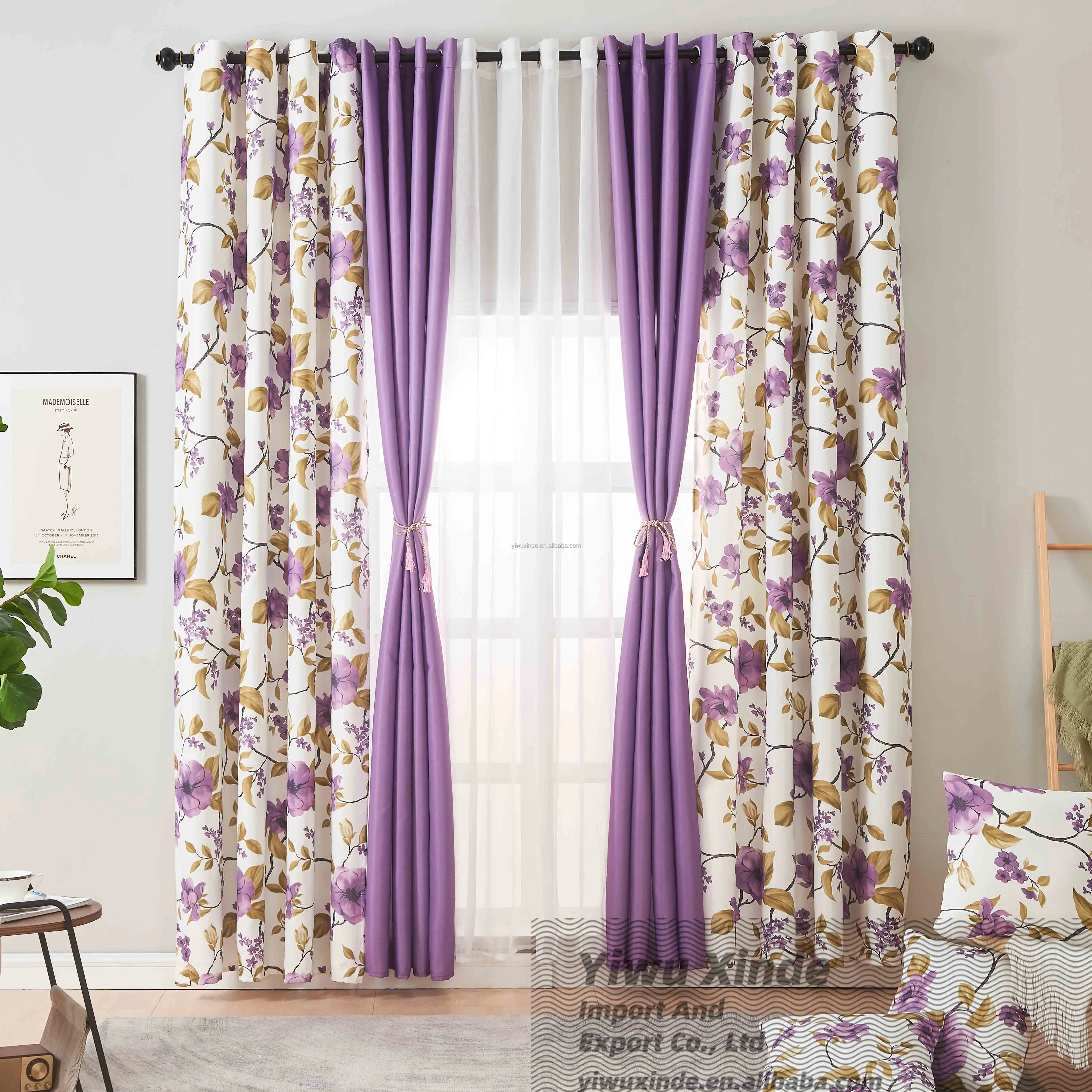 Tende Oscuranti Termiche Con Uccellini E Fiori – 2 Pannelli 240 Cm, Linguetta Posteriore, Blu Navy, Per Soggiorno E Camera