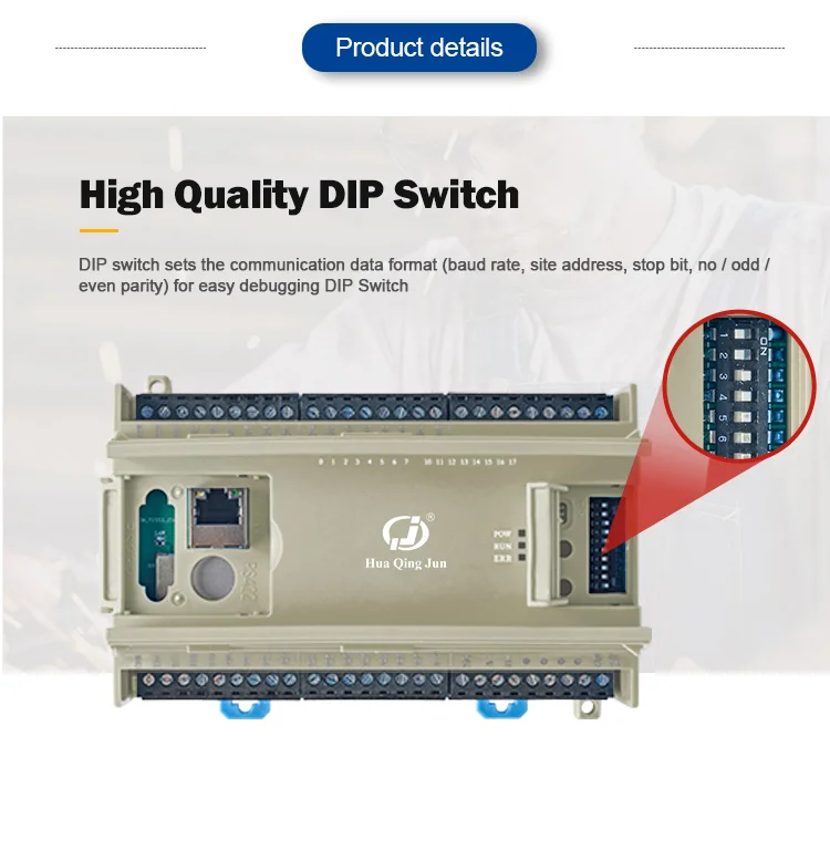 product huaqingjun 20 channel rs485 ethernet digital inputs module modbus rtu modbus tcp di module for plc expansion-4