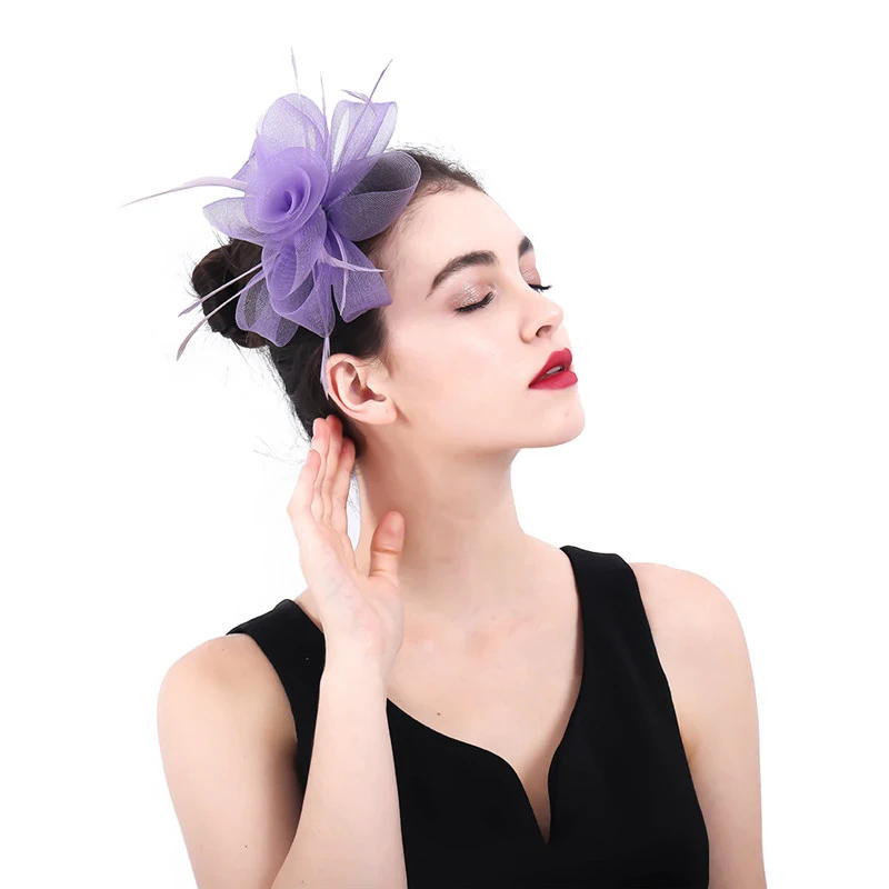Uk Purple Fascinators Flower Clip Hats 