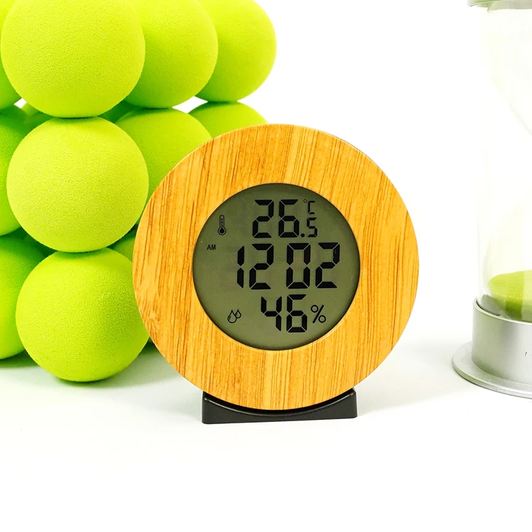 Mini Wooden Electronic Clock Multi-Functional 24-Hour Backlight Display Office Desk Home Decoration Ornaments Battery Powered