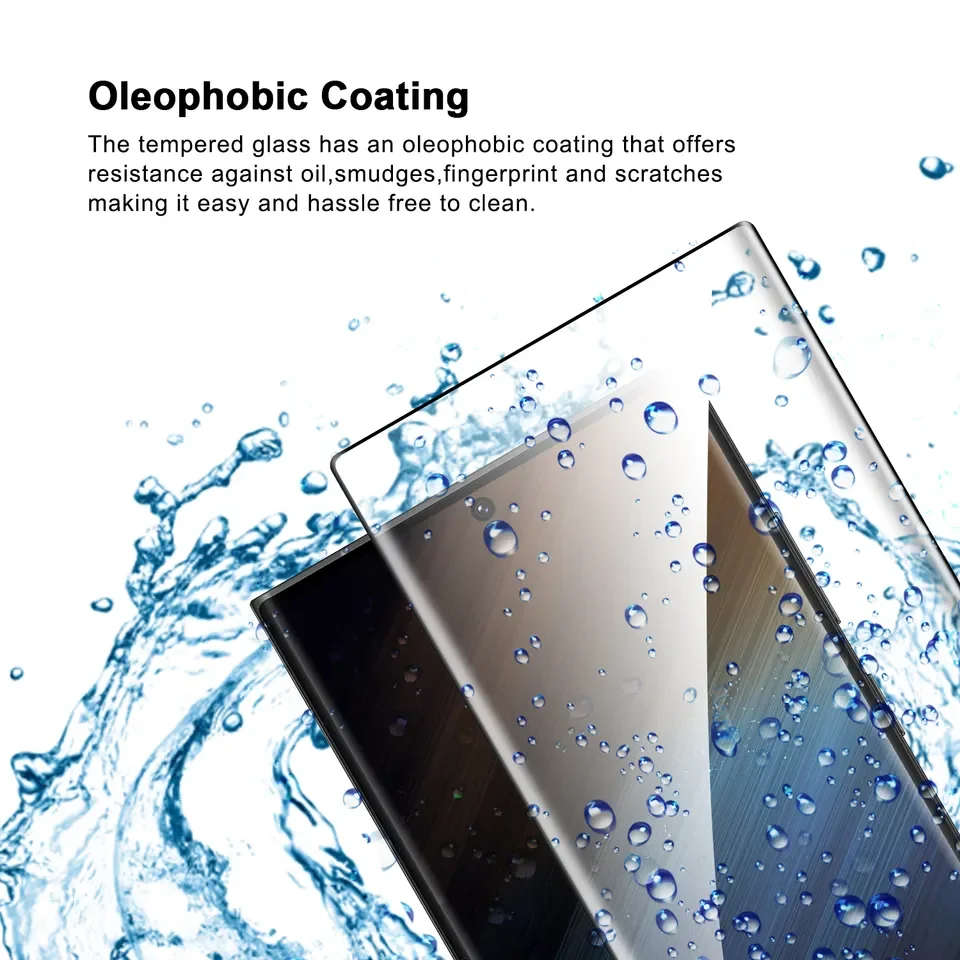 3d Curve Edge Glue Ultrasonic Fingerprint Quick Unlock Tempered Glass Screen Protector for samsung Note9 S20 S22 S23 S24 ultra