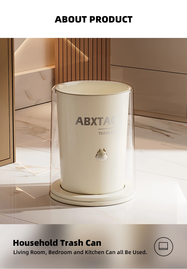 product wanuo open top trash can open top garbage bin household trash can plastic garbage bin family size trash can-2