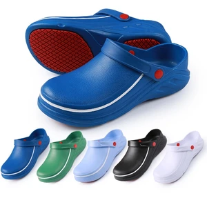 Non Slip Anti-oil Lightweight  Rubber Sole Kitchen Chef Clogs Shoes Wholesale