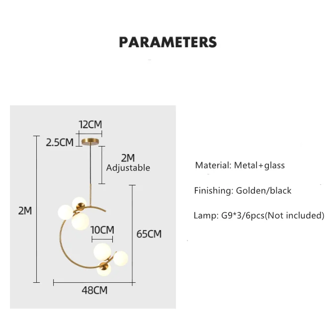 Original Factory Dining New Design pendant Lights 5 heads Lighting Chandeliers Modern Glass Pendant