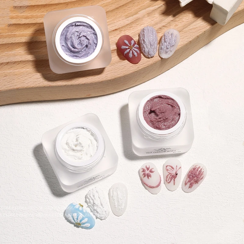 Высококачественный 3D гипсовый гель для ногтей под заказ, черно-белый цветной УФ-гель для ногтей